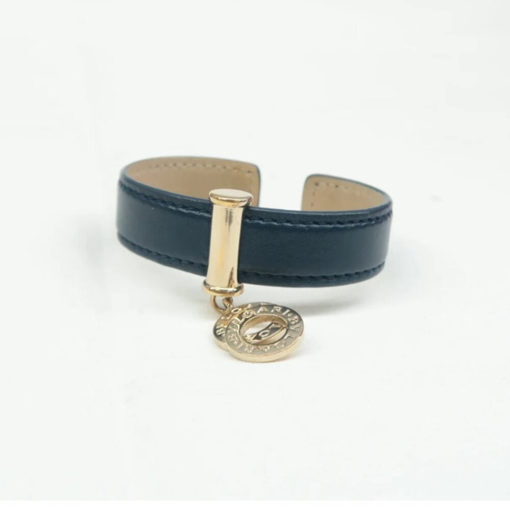 100% Authentic BVLGARI Leather Tag Cuff Bracelet - Picture 9 of 12